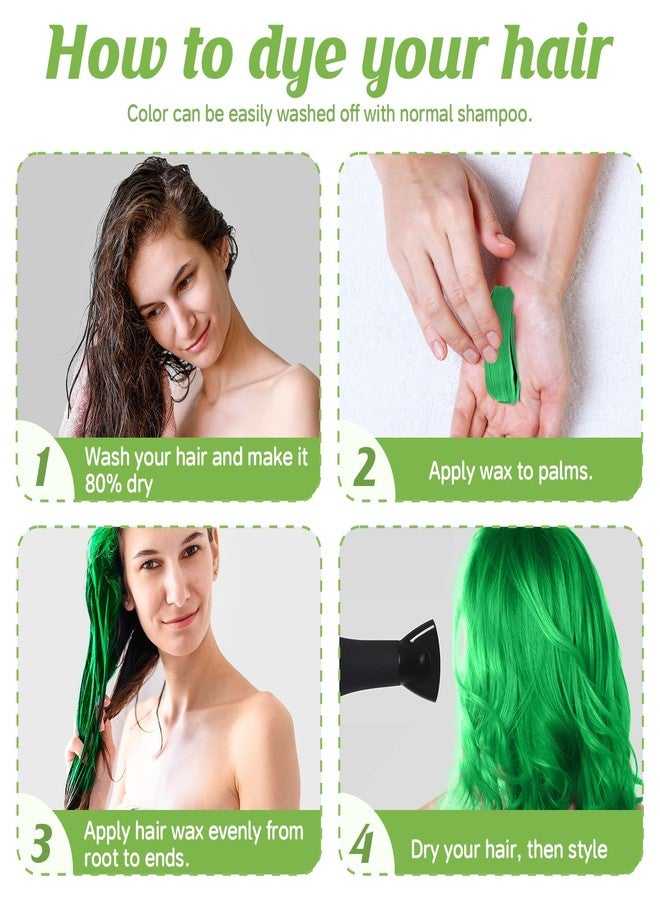 Cherocito Green Temporary Hair Color Wax Kit for Teenagers,Crazy Hair Day Accessories, Gifts for Teenagers,Instant Hair Dye Color Wax for Party, Cosplay, Halloween, Christmas,Washable Crazy Hair Style - Image 4
